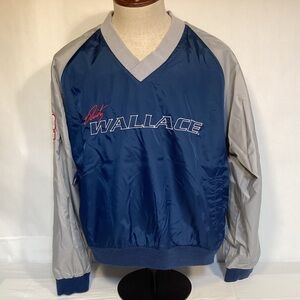 Winners Circle Rusty Wallace NASCAR Blue Gray Pullover Windbreaker Size Men’s XL